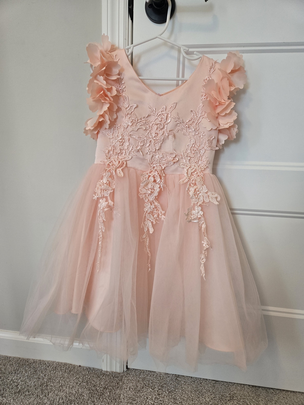 Beautiful Girls Trish Skully Pink Floral Tulle Party Dress. Size 5.